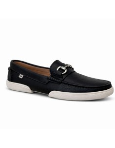 Mocasín de piel con hebilla color negro 2