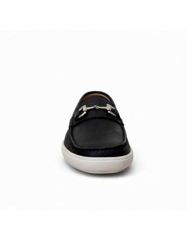 Black leather moccasin