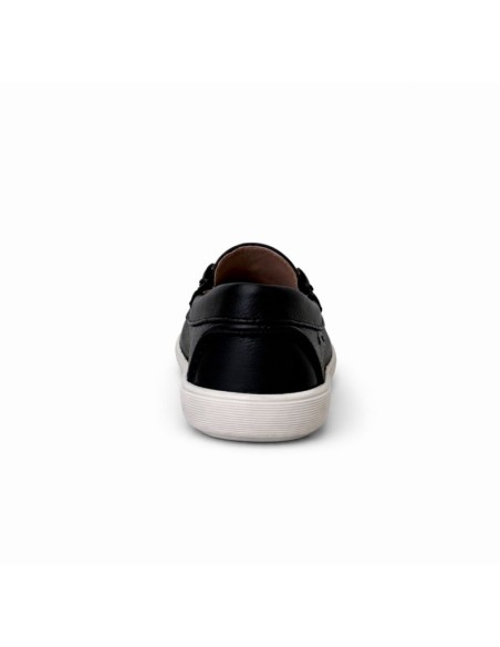 Black leather moccasin