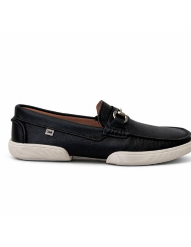 Black leather moccasin