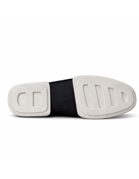 Black leather moccasin