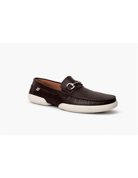 Brown leather moccasin