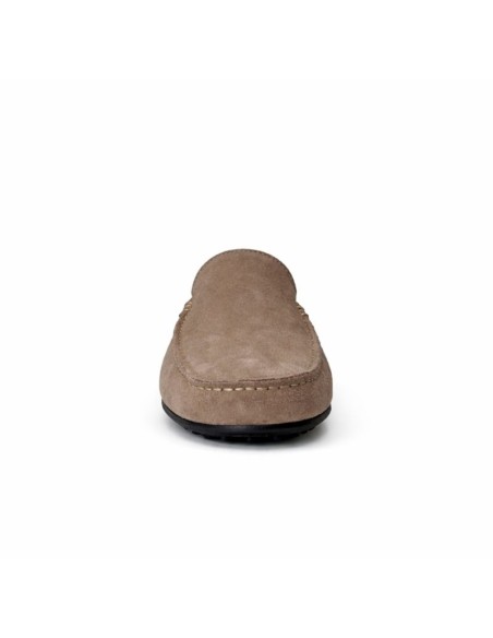 Mocasín de ante liso color beige