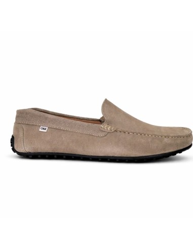 Beige leather moccasin