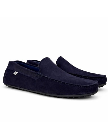 Mocasín de piel con antifaz color azul
