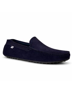 Blue leather moccasin 2