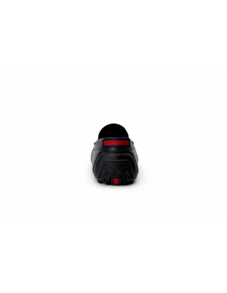 Mocassin de peau le noir MOCSAFLAG-NEGRO