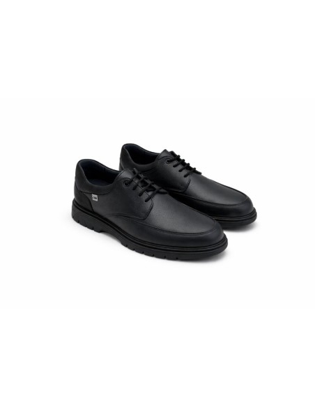 Black leather derby