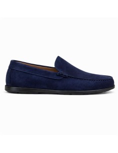 Mocasín de ante de piso antideslizante color azul 2