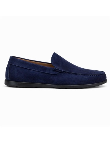 Mocasín de ante de piso antideslizante color azul