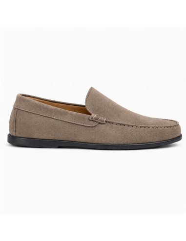 Mocasín de ante de piso antideslizante color beige