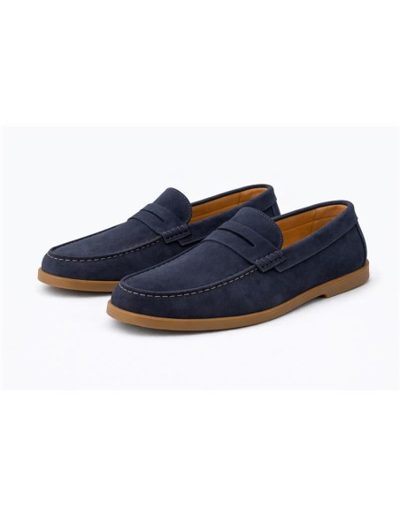 Mocassin suède bleu SAMORI-NAVY