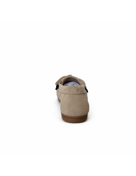 Beige suede women's moccasins