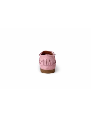 Pink suede women's moccasins