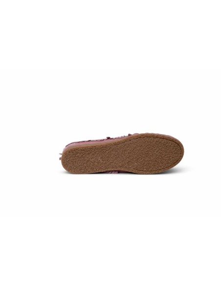 Pink suede women's moccasins