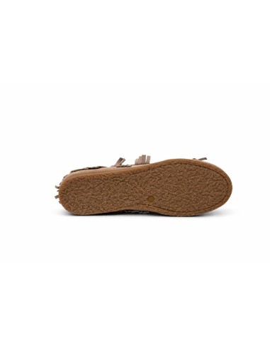 Beige suede women's mocassins
