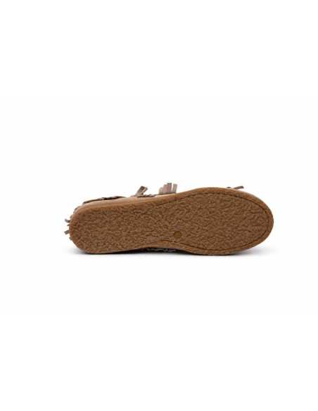 Beige suede women's moccasins