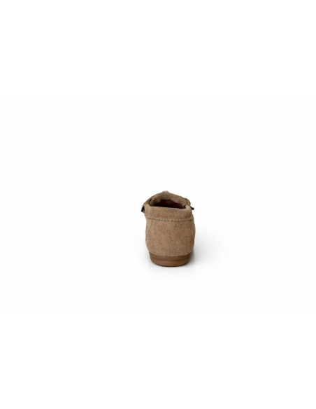 Beige suede women's moccasins
