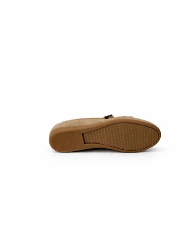 Beige suede women's moccasins