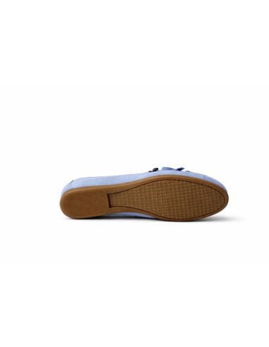 Blue suede women's moccasins