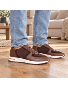 Brown leather sport shoe