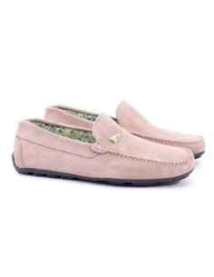 Pink suede moccasin