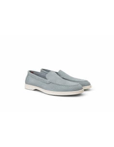 Mocasines de mujer de ante liso color azul