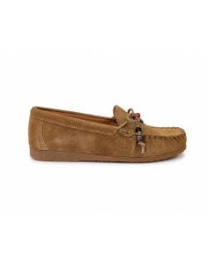Light Brown leather women's moccasins