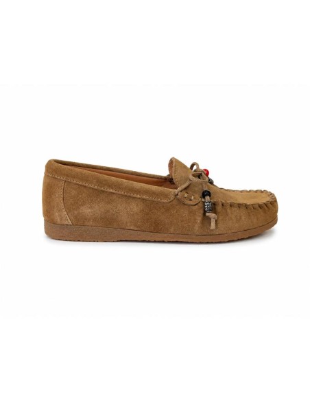 Light Brown leather women's moccasins