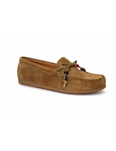 Light Brown leather women's moccasins 2