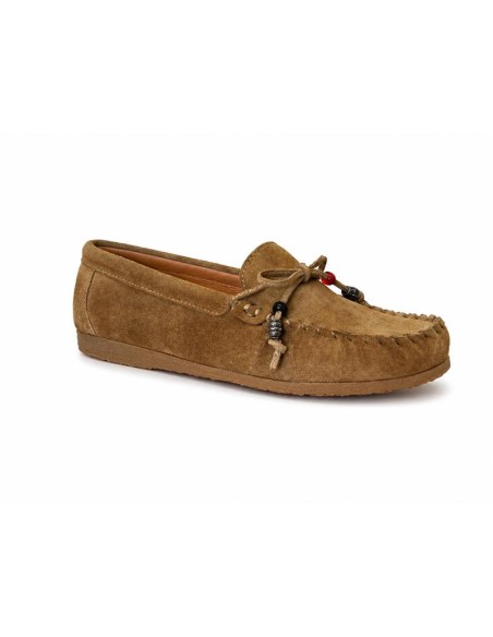 Light Brown leather women's moccasins