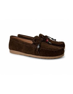 Brown leather women's moccasins