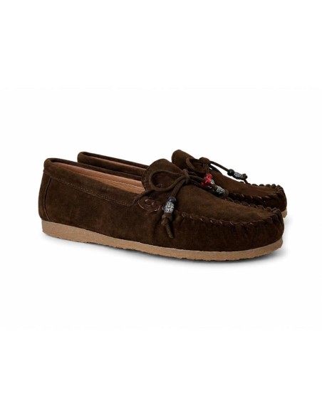 Brown leather women's moccasins