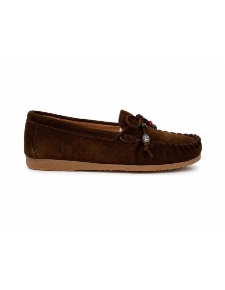 Brown leather women's moccasins