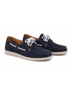Blue nubuck boat shoe