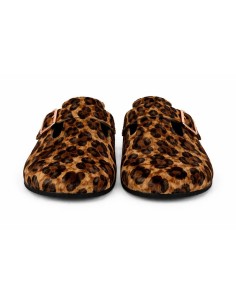 Sandalias de mujer de piel con hebilla color marrón 2