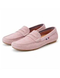 Mocasines de mujer de ante con antifaz color rosa 2