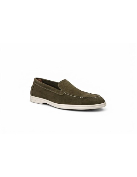 femmes mocassins suède vert W-SENIRO-KAKI