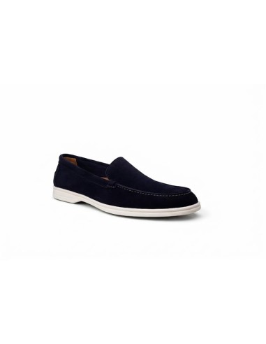femmes mocassins suède bleu W-SENIRO-NAVY