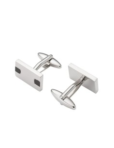 Jumeaux laiton cuir-noir GEM-AFC104-SILVER 2