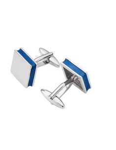 Gemelos de latón cuadrados color plata 2