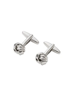 Gemelos de latón de nudo color plata