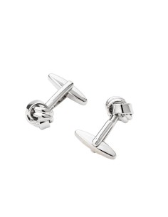 Gemelos de latón de nudo color plata 2
