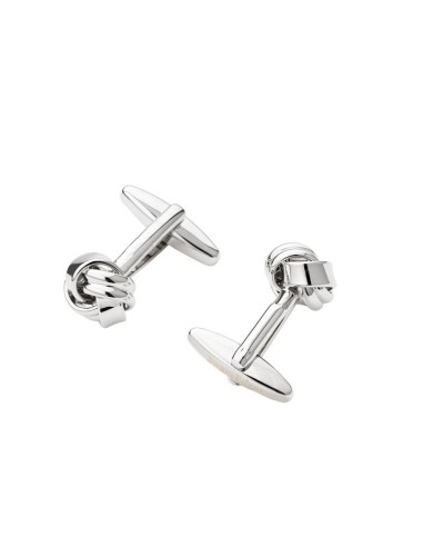 Gemelos de latón de nudo color plata