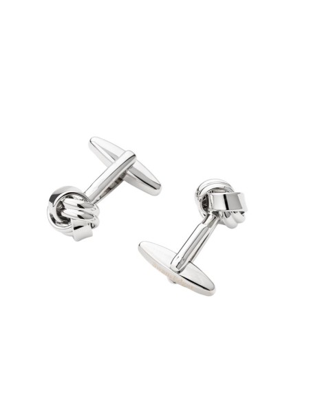 Gemelos de latón de nudo color plata