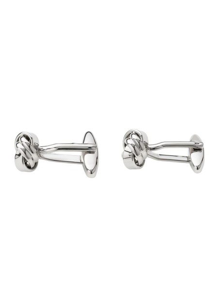 Gemelos de latón de nudo color plata