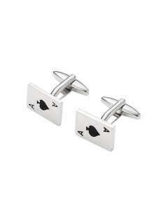 Gemelos de latón figura divertida color plata