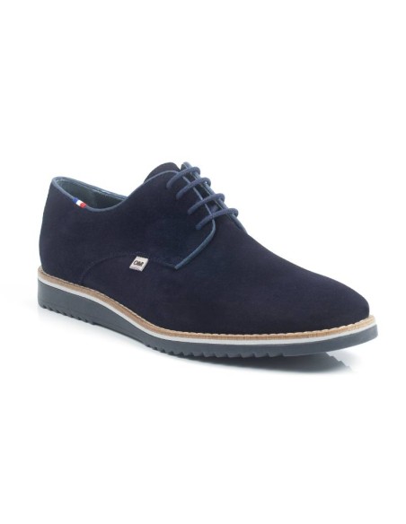 Blue suede derby