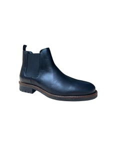Botines Chelsea de piel con elástico lateral color negro
