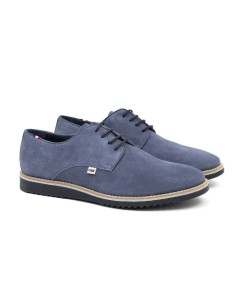 Derby casual de ante liso color azul